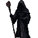 Pixel art generated with AI prompt: wizard walks