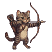 Tabby Archer Ready: Focused Warrior Awaits