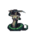 Pixel Art: serpent lady attacks with sabre animation