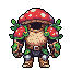 Game sprites of whimsical body armors: a mushroom-helmeted warrior, a cloud-like armor, a candy-themed armor, a sandy beige knight, and an icy crystalline armor.