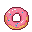 A pink frosted donut with dark sprinkles twists into a Möbius strip and reforms into a donut.