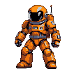 Pixel Art: character is running (generated with AI by sandacz).