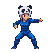 Retro Panda Runner: Dynamic Blocky Slide Animation