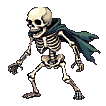 Pixel Art: skeleton is chasing (generated with AI by pixie.haus).