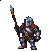 Knight in full armor poised to strike with a spear.