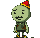 Pixel Art: sad monster crying. Only head, no body.