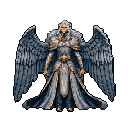 Pixel Art: archangel is greeting (generated with AI by pixie.haus).