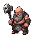 Pixel Art: dwarf is hitting with skull staff