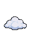A fluffy white cloud with soft, rounded pixel clusters and subtle blue and grey shading.