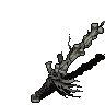 Pixel Art: set of 45-angled unique rpg weapons (swords, axes, clubs, wa...