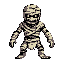 Pixel Art: mummy is chasing (generated with AI by pixie.haus).