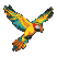 Pixel Art: Parrot is flying