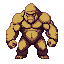 Muscular gorilla with puffed chest and clenched fists, lunging forward with intense focus.