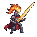 Pixel Art: character is walking (128x128) (generated with AI by sandacz).