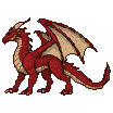 Pixel Art: dragon stands
