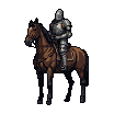Pixel Art: knight rides on the horse