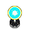 Pixel Art: top view pixel art of spirit bomb from dragon ball, simple b...
