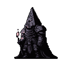 Pixel Art: character is searching, animation loop (128x128) (generated with AI by sandacz).