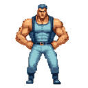 Pixel Art: character is punching left and right (128x128) (generated with AI by sandacz).