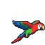 Pixel Art: parrot is flying (Remix)