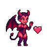 Pixel Art: succub is sending heart emoji
