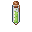 A small glass vial with a cork stopper, filled with bubbling, luminous green liquid.