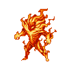Pixel Art: character punches with fireballs