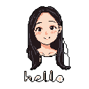Pixel Art: a girl with black hair waves and says hello (generated with AI by Talilore Gnome).