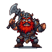 Furious Dwarf Warrior's Axe Swing: Fierce Combat