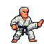 Diverse retro fighter characters in dynamic martial arts combat poses.