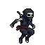 Pixel Art: skeleton ninja in different posesb