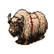 Pixel Art: buffalo cycle walk in side view