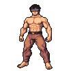 Pixel Art: character in fighting stance