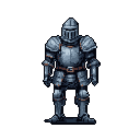 Pixel Art: knight is showing the way (128x128) (generated with AI by sandacz).