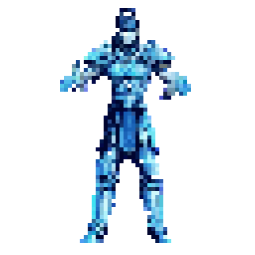 Pixel Art: ice man casting ice rose (fast_without_bg) (generated with AI by sandacz).