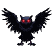 Pixel Art: nightmare owl, game boss
