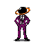 Pixel Art: make the character smoking a cigarette (generated with AI by HoneyBadger42).
