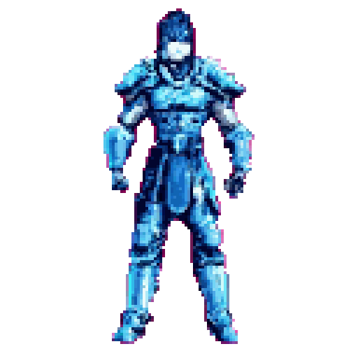 Pixel Art: ice man casting ice rose (without_bg) (generated with AI by sandacz).