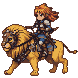 Pixel Art: character rides on lion (Remix)