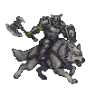 Pixel Art: orc is attacking