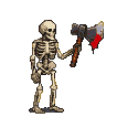 skeleton is running and attacking