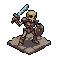 Pixel Art: set of monsters isometric view