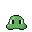 A bouncing, amorphous green slime with two dark dot eyes.