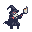 Pixel Art: mage is casting series of fire balls