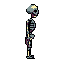 Pixel Art: skeleton is running (64x64) (generated with AI by sandacz).