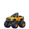 Pixel Art: set of monster trucks