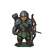 Pixel Art: set of rpg characters top-down camera
