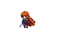 Young warrior with auburn hair performs a rapid sword combo attack.