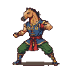 Pixel Art: character in fighting stance