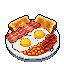 Pixel Art: classic food platea